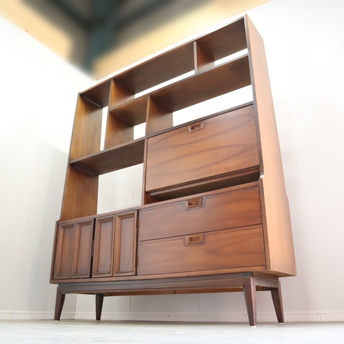 アメリカンヴィンテージ ブックシェルフ 収納棚 引き出し付き