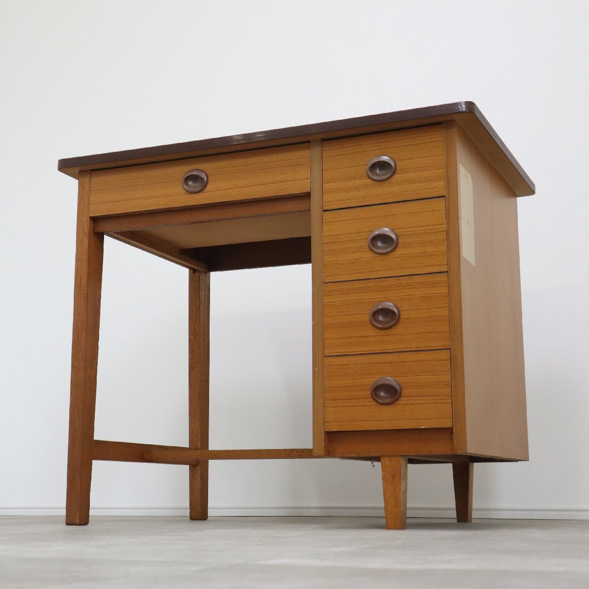 勉強机 昭和レトロ 古家具 ヴィンテージ 学習机 引き出し 木製