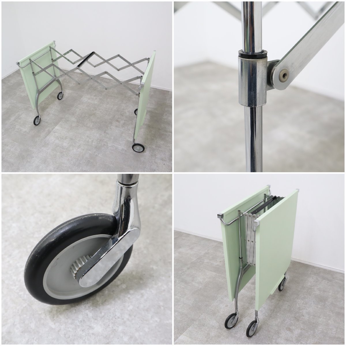 vintage 折りたたみテーブル　アイアン 作業台　古道具 昭和レトロポップ アイアンテーブル 作業台 折り畳み式 机 古家具 古道具