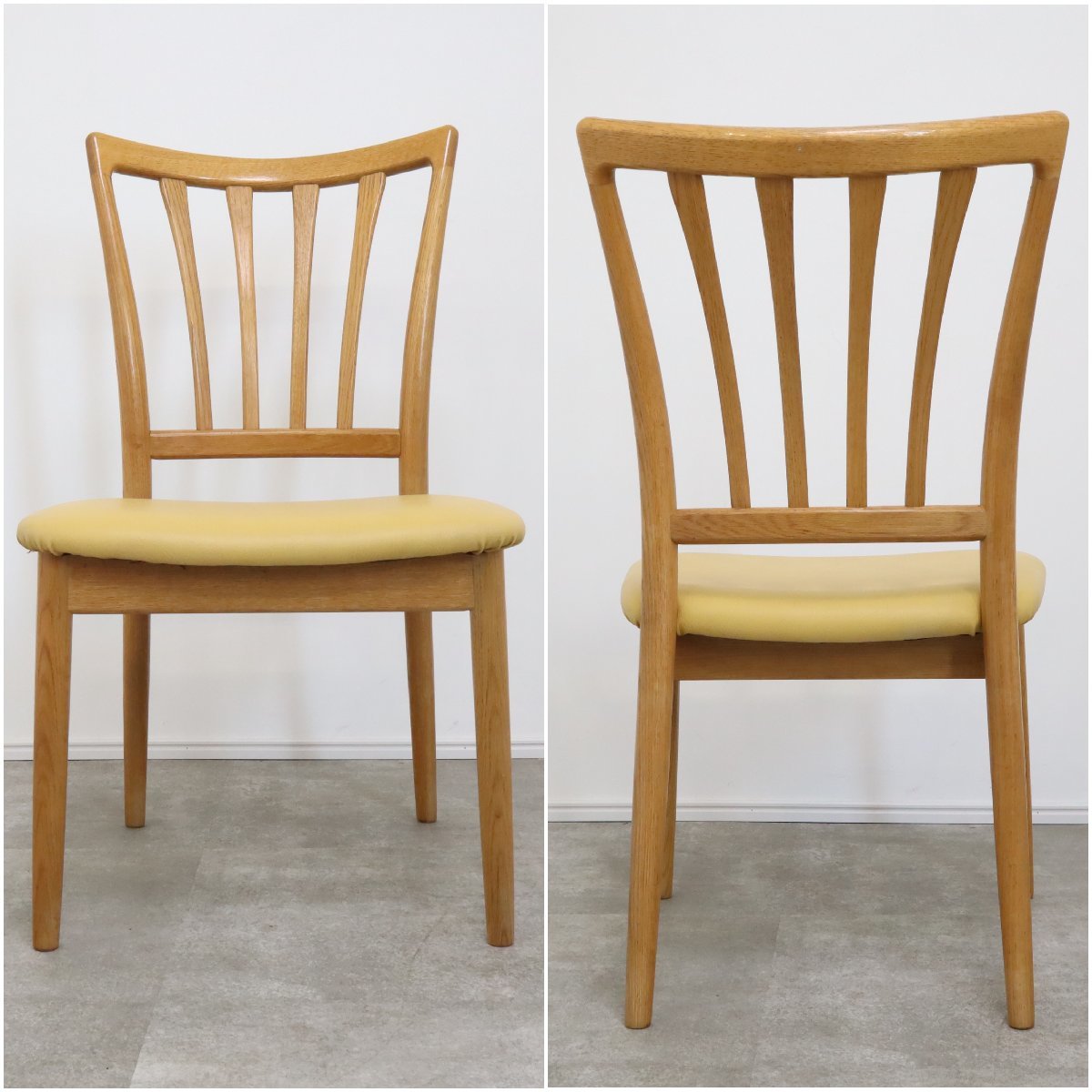 美品　日進木工　飛騨家具　ダイニングチェア 飛騨家具 nissin 日進木工 White Wood ホワイトウッド ワイド