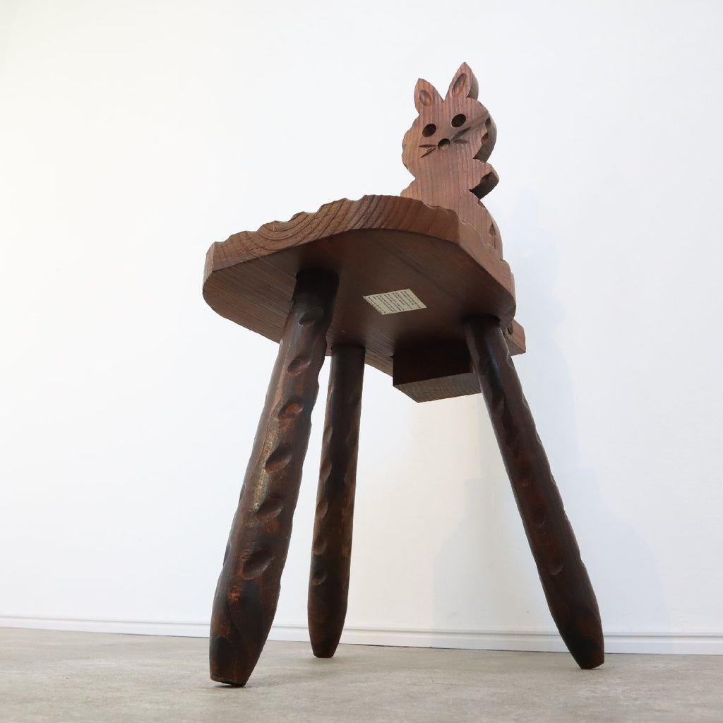 アンティーク椅子【スペイン製】木製三脚タイプ ヴィンテージチェア 