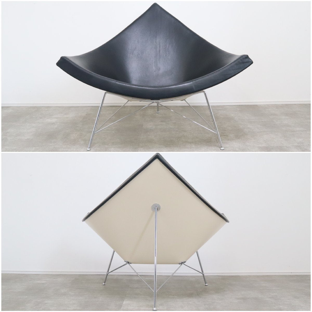 Vitra ヴィトラ ココナッツチェア ジョージネルソン 希少 本革 George Nelson ラウンジチェア【08C2208004】