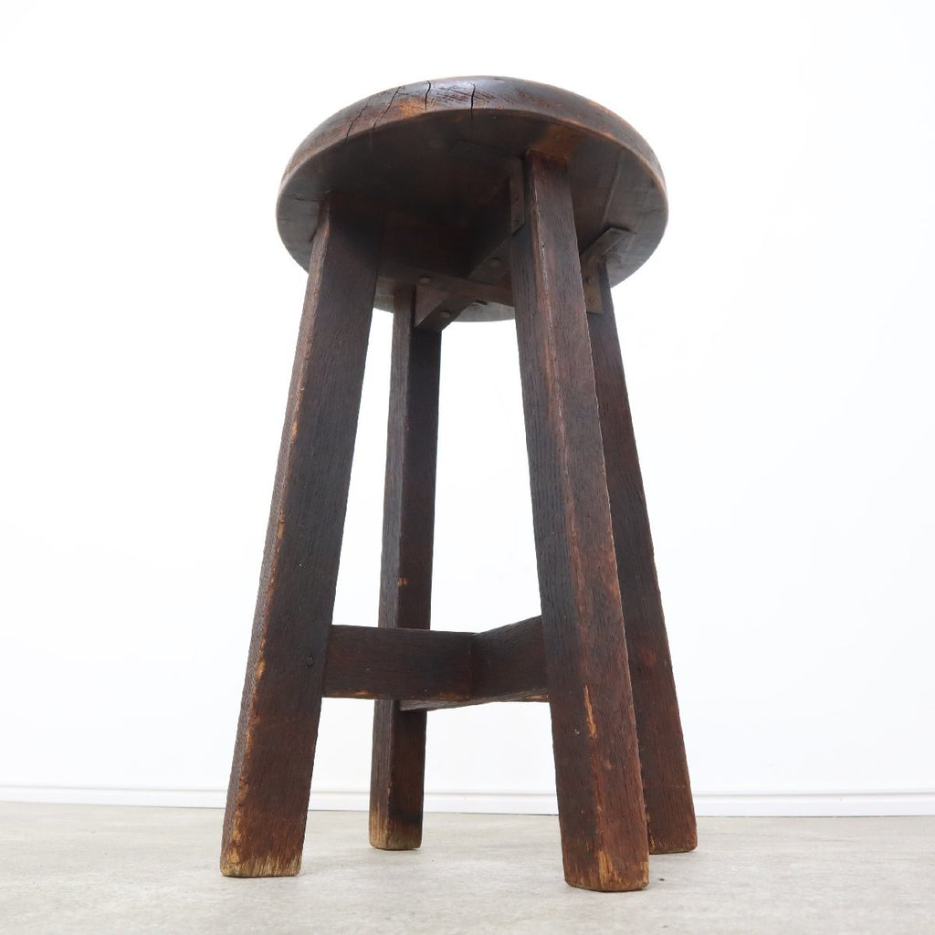 丸椅子 椅子 木製 昭和レトロ スツール アンティーク ヴィンテージ-