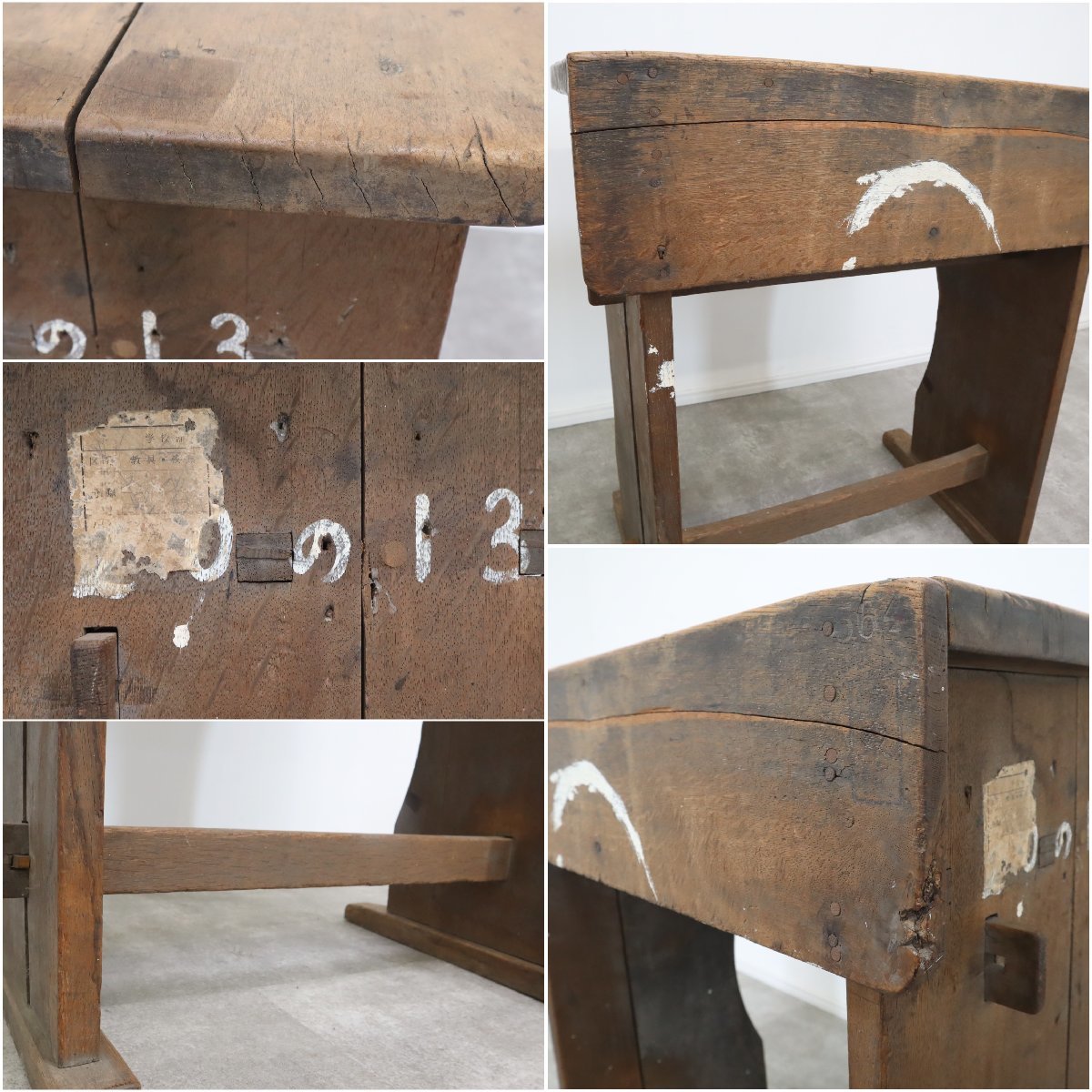 学校　机　木製　昭和レトロ 学校机 勉強机 木製デスク ヴィンテージ 昭和レトロ 学校 店舗