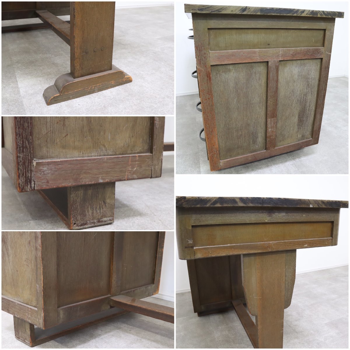 木製机 デスク 勉強机 昭和レトロ 片袖机 ヴィンテージ 引出し 学習机