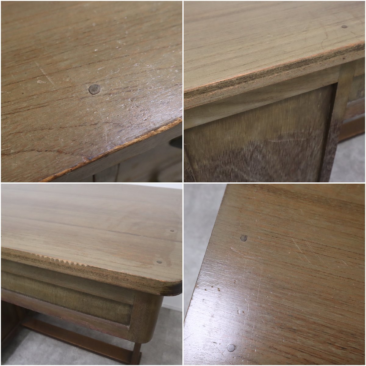 木製机 デスク 勉強机 昭和レトロ 片袖机 ヴィンテージ 引出し 学習机