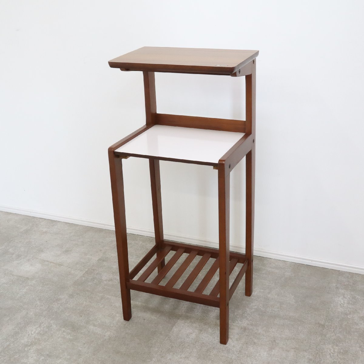カリモク★KARIMOKU★電話台　飾り台　花台　美品! karimoku カリモク 家具 電話台 花台 飾り棚 高級家具 レンジ台