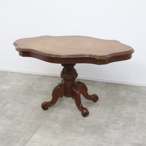 アンティーク調 サイドテーブル クラシカル 象嵌細工 彫刻 木製 バルボスレッグ