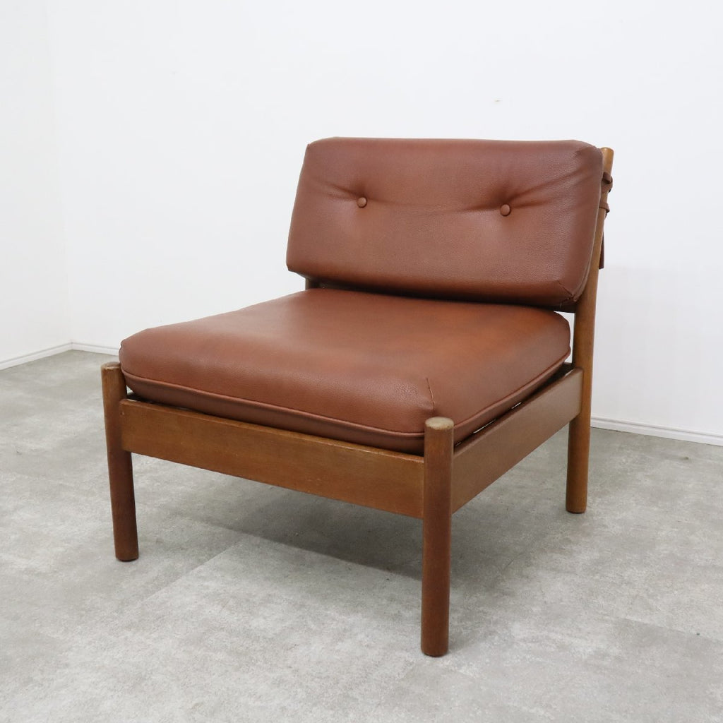 斜め椅子古い椅子 MARUNI チェア 木製 背もたれ グリーン 当時物 昭和レトロ