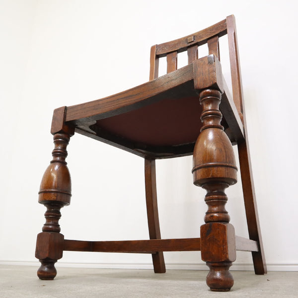 アンティーク チェア ダイニングチェア 木彫り 木製 椅子 バルボスレッグ 英国 No.2