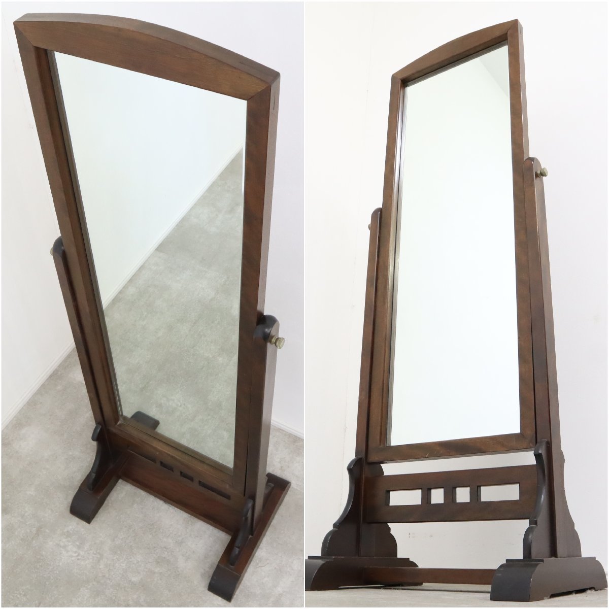 松本民芸家具 スタンドミラー 姿見 ミズメザクラ 全身鏡 和モダン