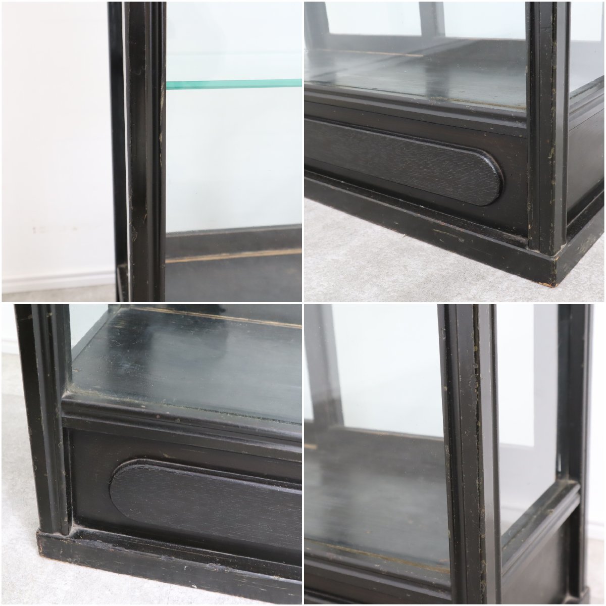 ガラスケース 3段 匂い有り ビンテージ アンティーク 昭和レトロ ショーケース 引取限定】アンティーク ガラスケース ショーケース 3段 レトロ