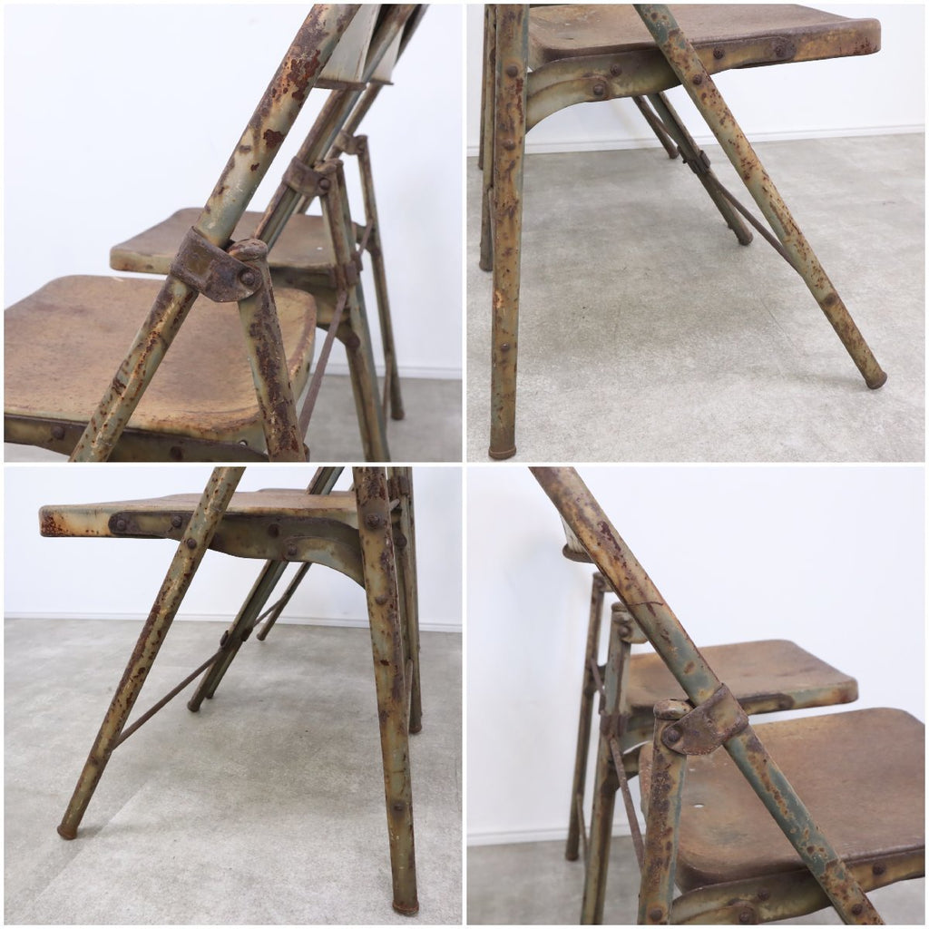 ヴィンテージ パイプ椅子 フォールディング チェア 折り畳み椅子