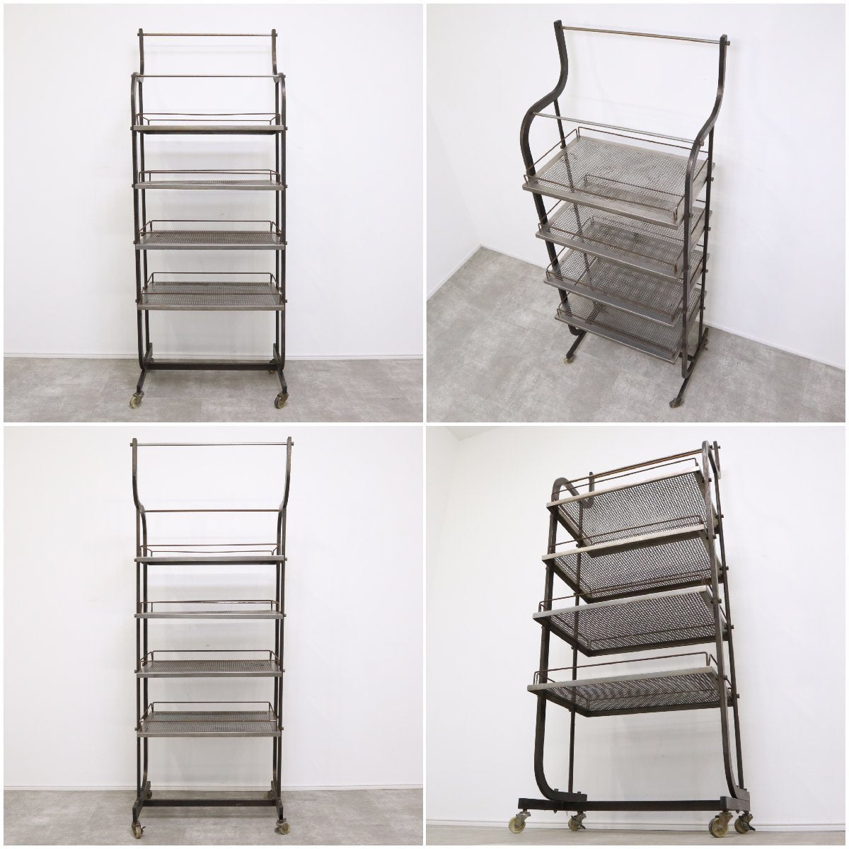ヴィンテージ スチールラック キャビネット キャスターワゴン