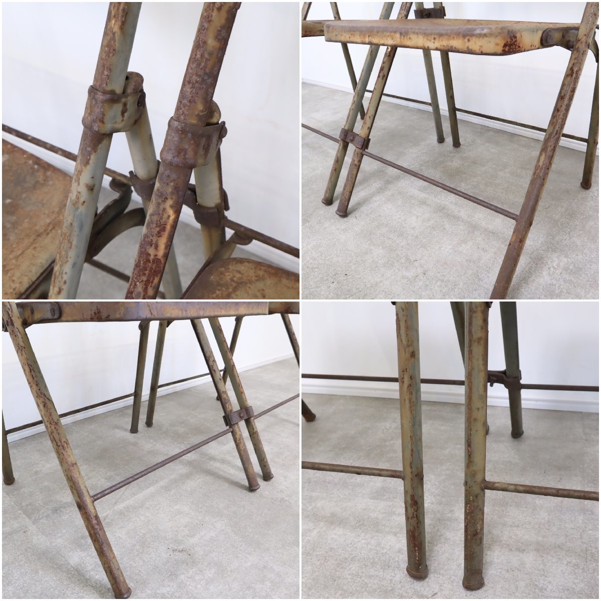 ヴィンテージ パイプ椅子 フォールディング チェア 折り畳み椅子