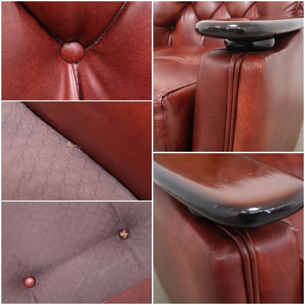 上品なワインレッドの昭和レトロな1人掛けソファ No.3 – バナル