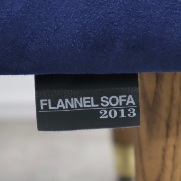 ブルーモケットで上品な雰囲気のFLANNEL SOFA フランネルソファ オットマン