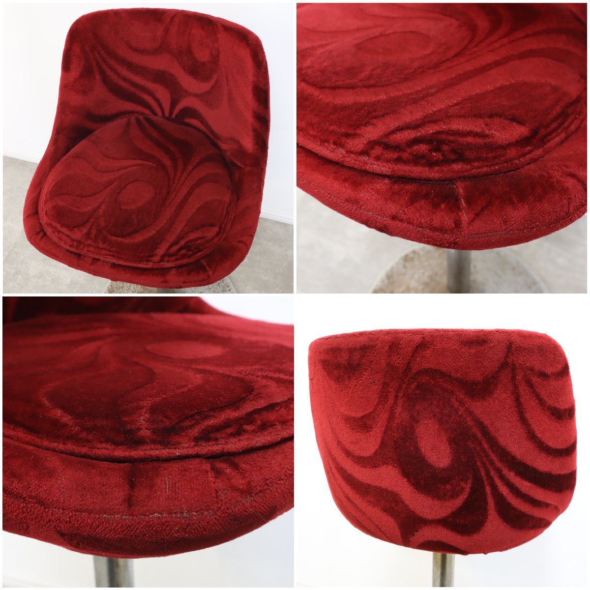 レトロなワインレッドのカウンターチェア – バナルオンラインショップ