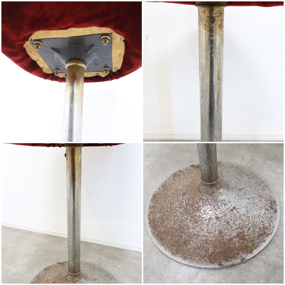 レトロなワインレッドのカウンターチェア – バナルオンラインショップ