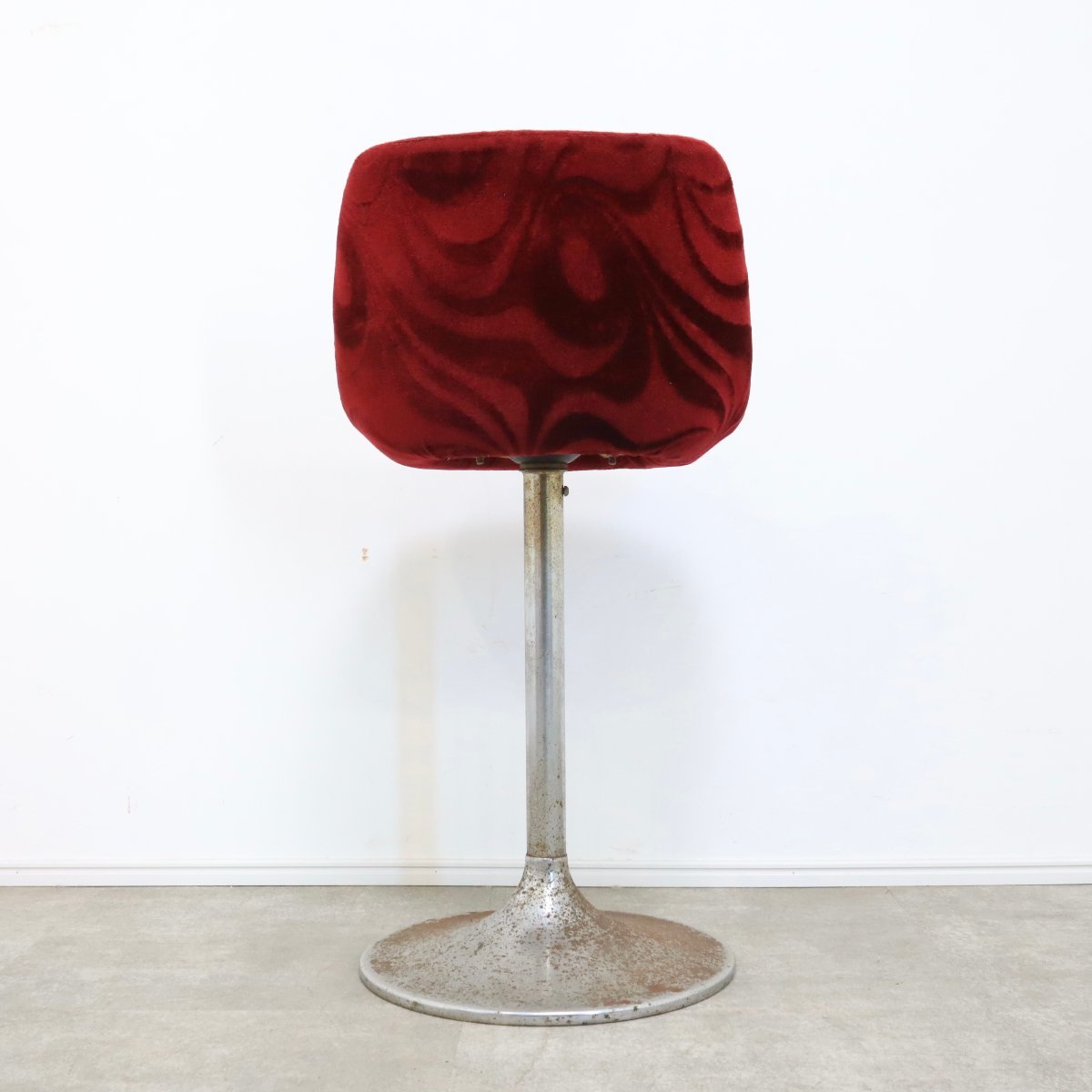 喫茶店 バー チェア ワインレッド ベルベット レトロ ミッド