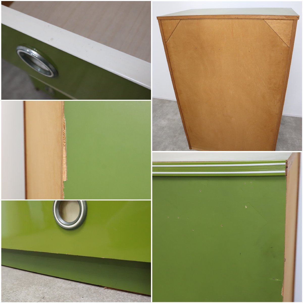 レトロポップな抹茶カラーチェスト・タンス – バナルオンライン