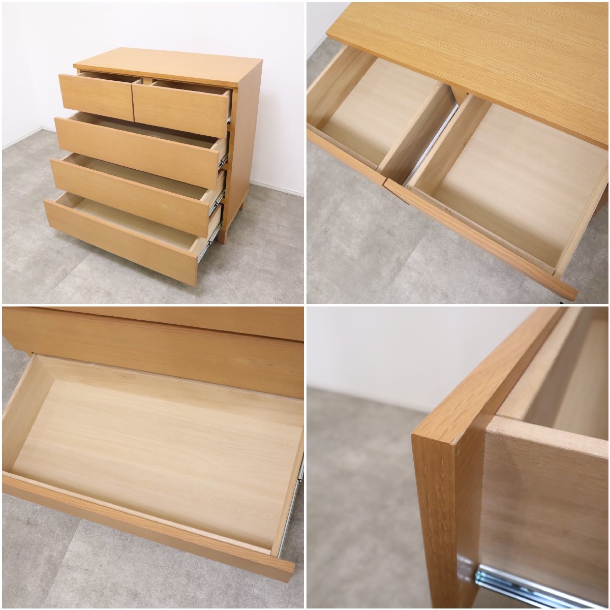 送料無料！無印良品　良品計画　MUJI　オーク材チェスト4段ワイド オーク材使用の無印良品 MUJI チェスト 4段ワイド – バナル