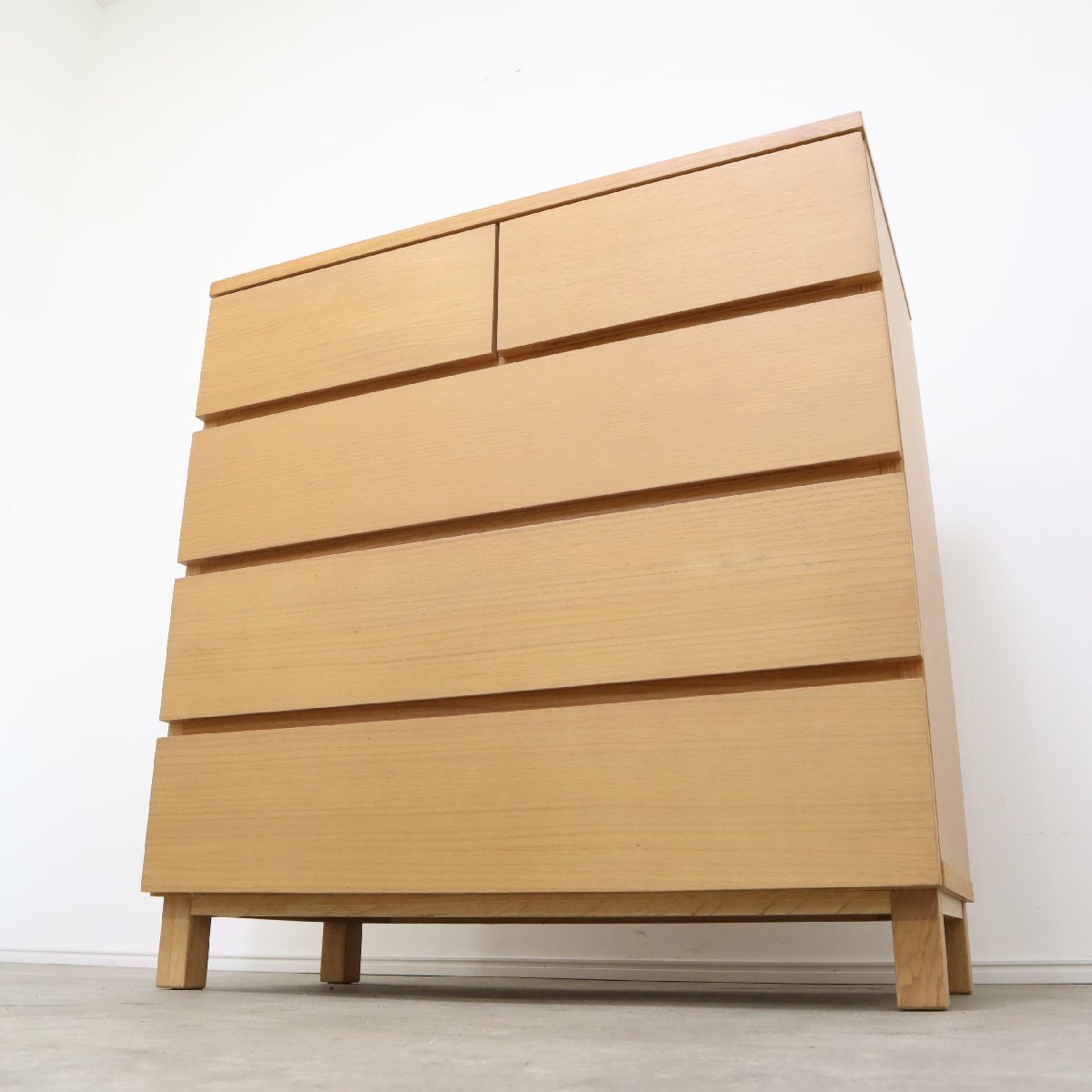 オーク材使用の無印良品 MUJI チェスト 4段ワイド – バナル