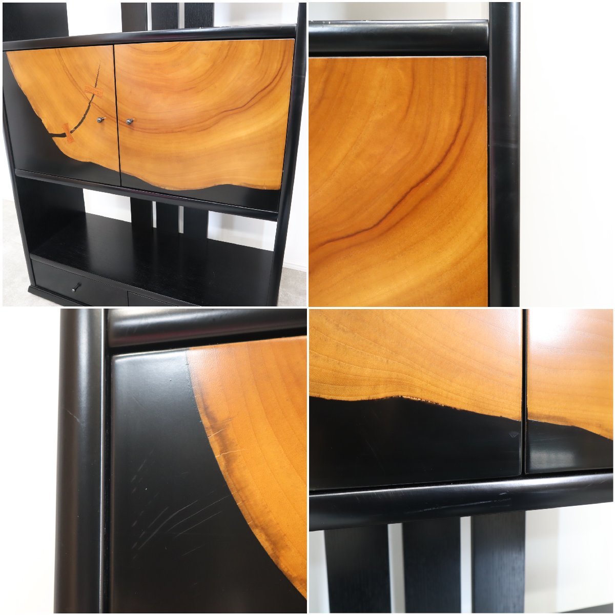 廃盤品！希少な大楠の輪切りを使用した「松岡漆工」飾り棚 – バナル